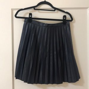 J.Crew Faux-lather pleated skirt